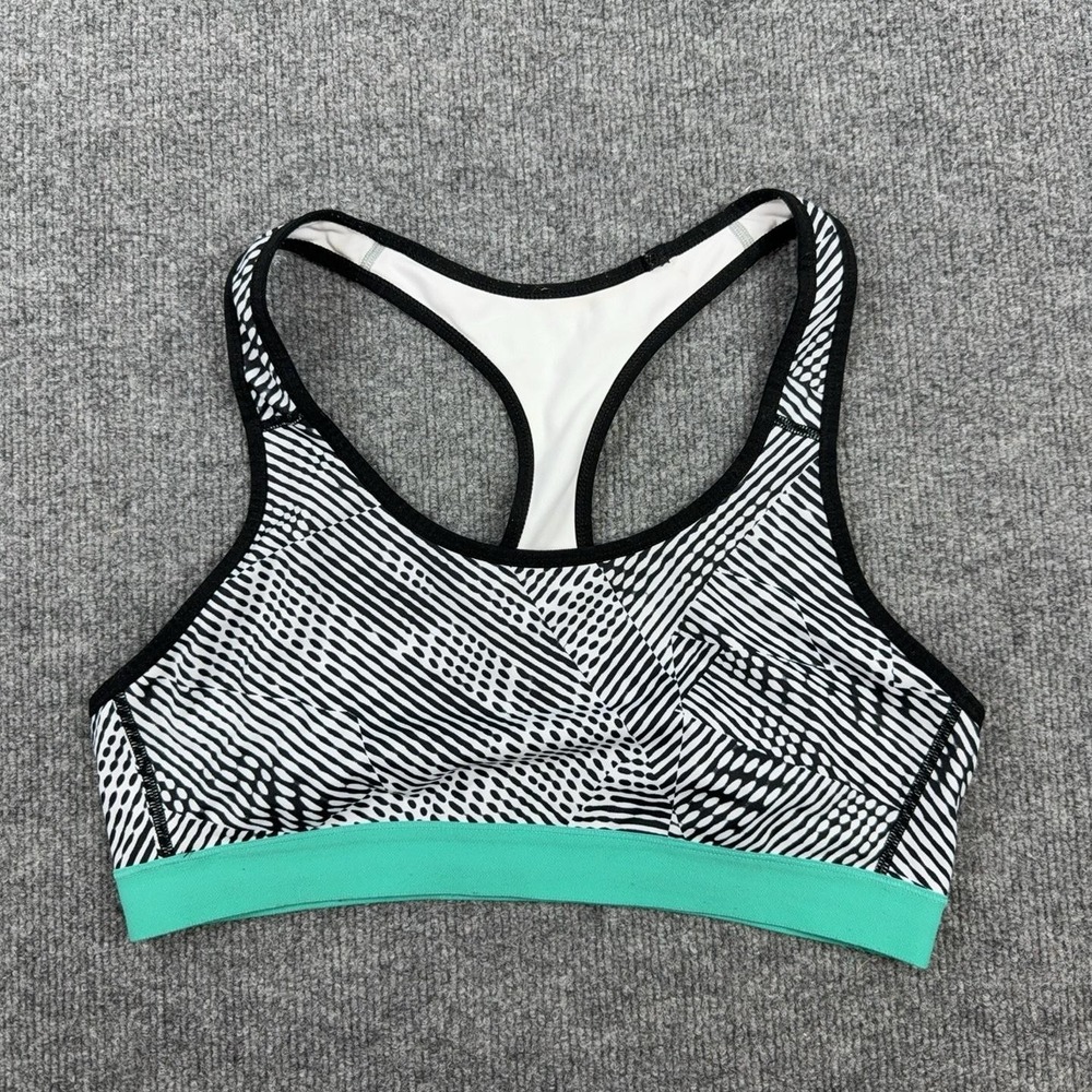 Nike Sports Bra Womens Small Multicolor Striped Racerback Lined Stretch Athletic